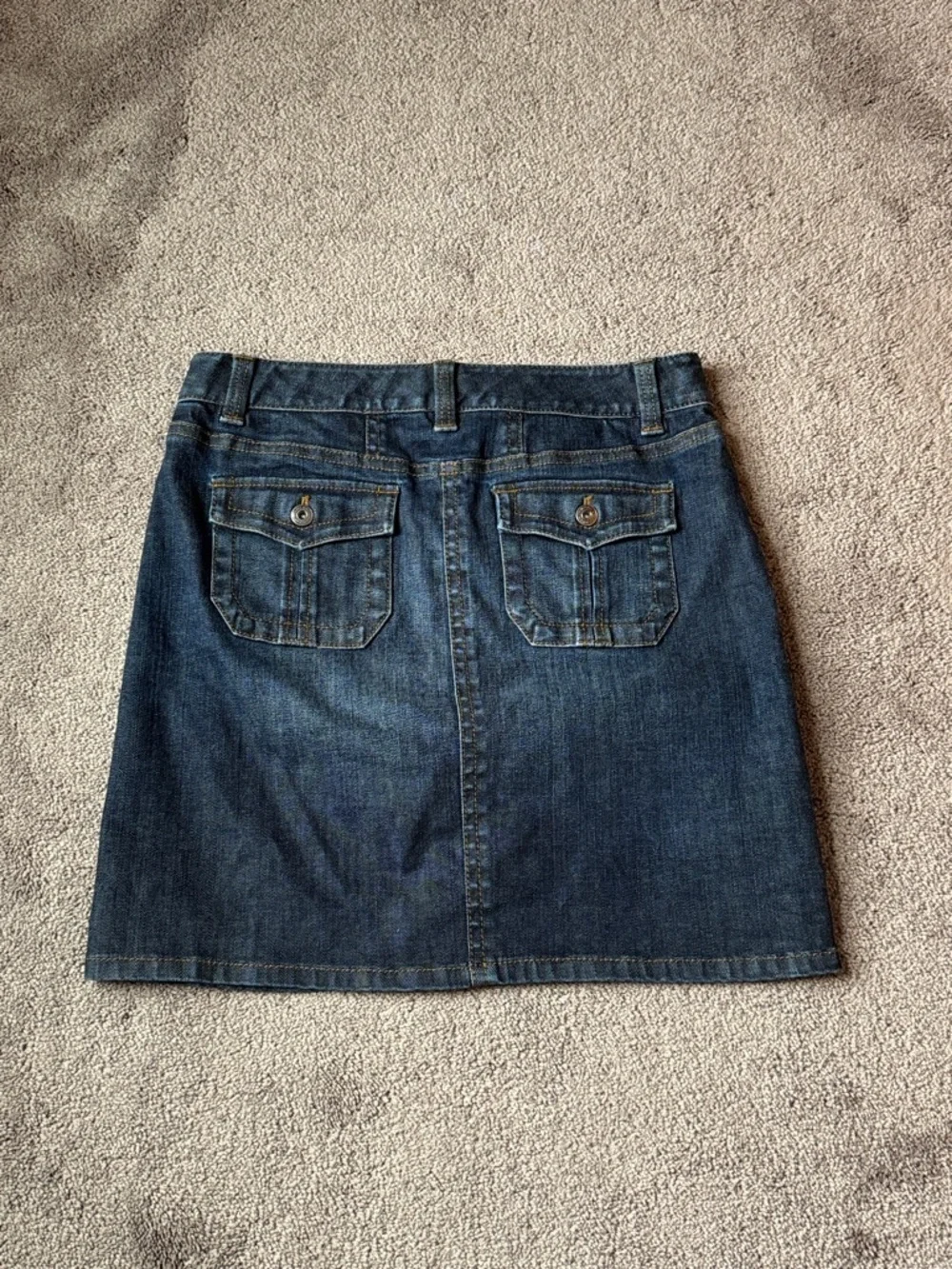 Ann Taylor Dark Wash Denim Mini Skirt Classic A-Line Petite SIZE 8P